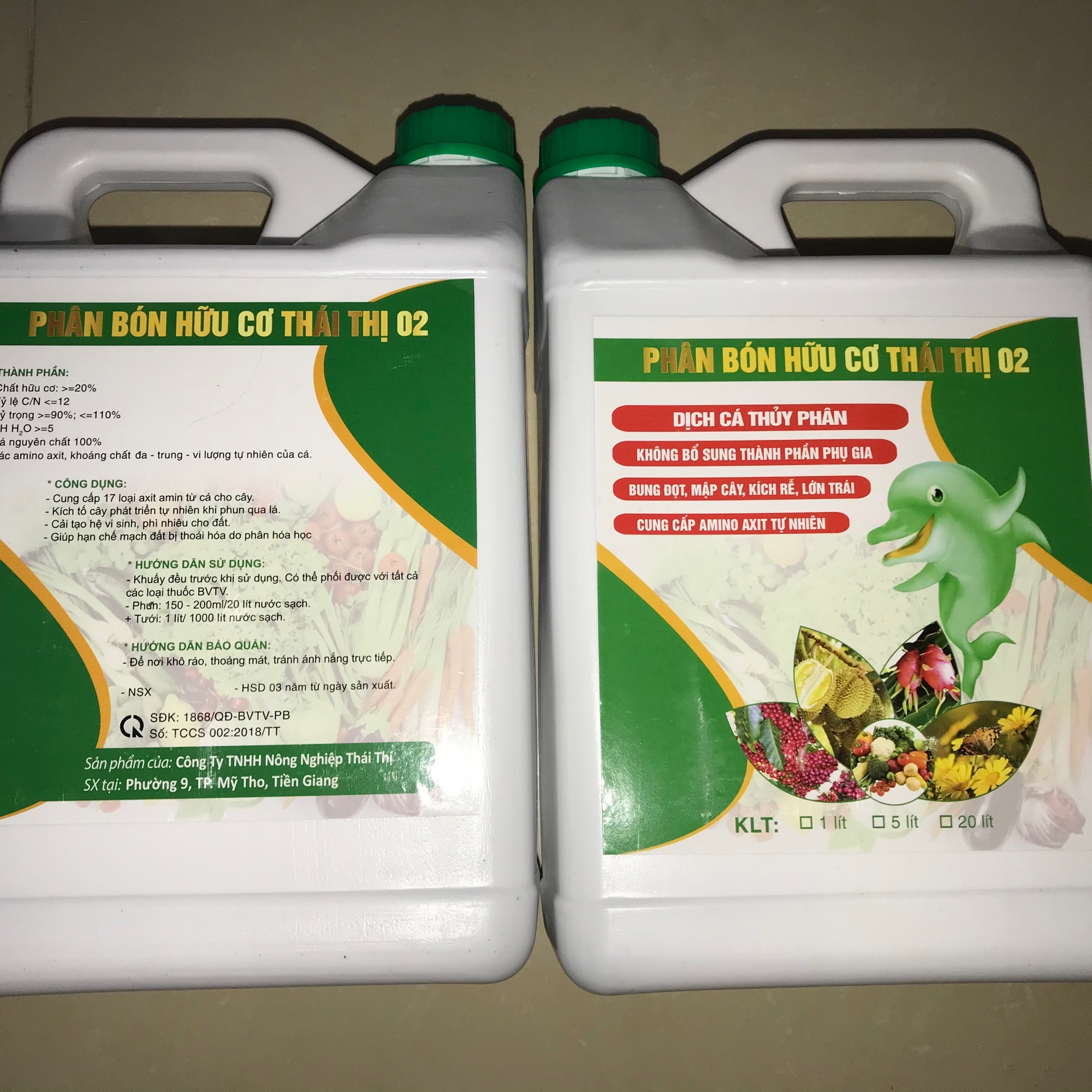 Bình 5 lít phân cá, dịch cá thủy phân dùng trồng rau sạch