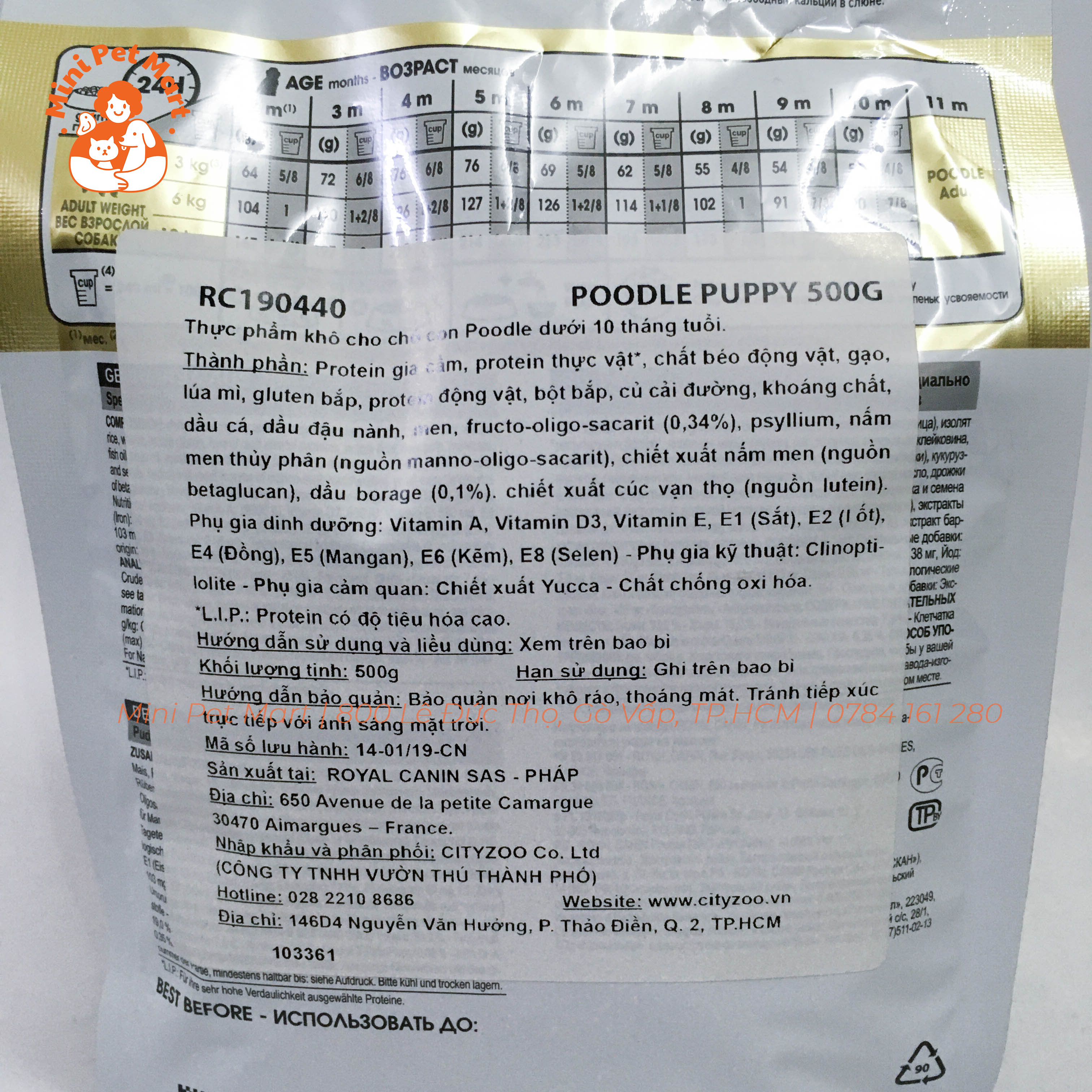 [HCM][500g] Thức ăn hạt cho chó Poodle nhỏ ROYAL CANIN
