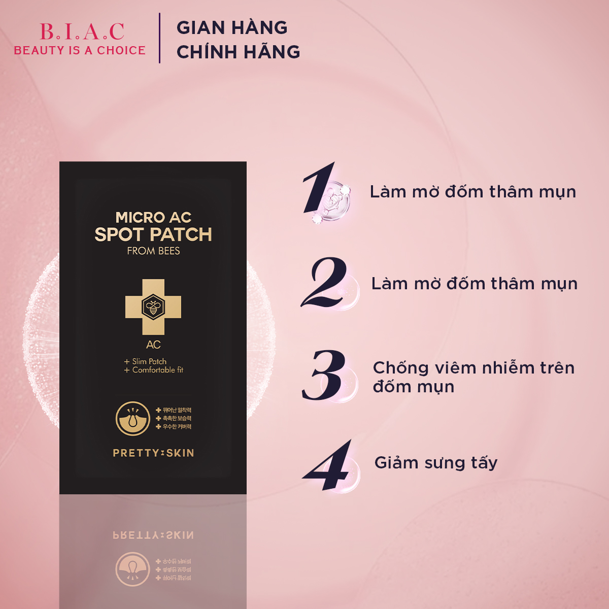 Miếng dán mụn PrettySkin AC Spot Patch From Bee