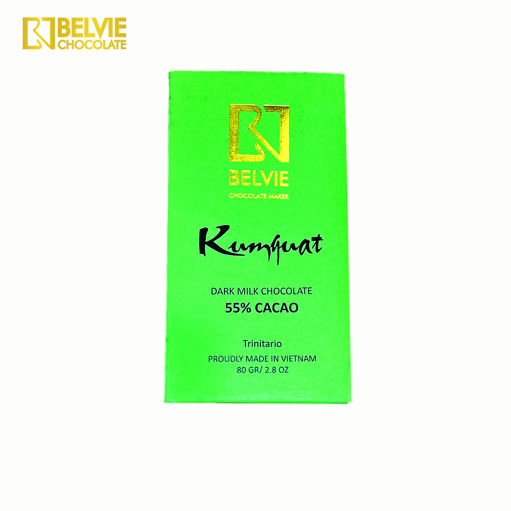 Socola sữa vị tắc Belvie 55% cacao, 80g