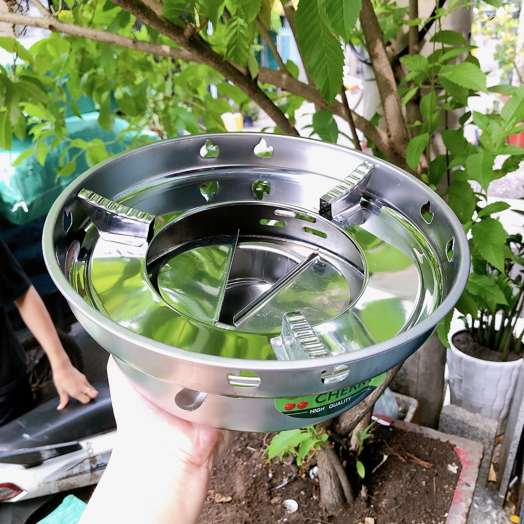 Bếp cồn inox chắn gió CHERRY - tiệu lợi dã ngoại (siêu rẻ)