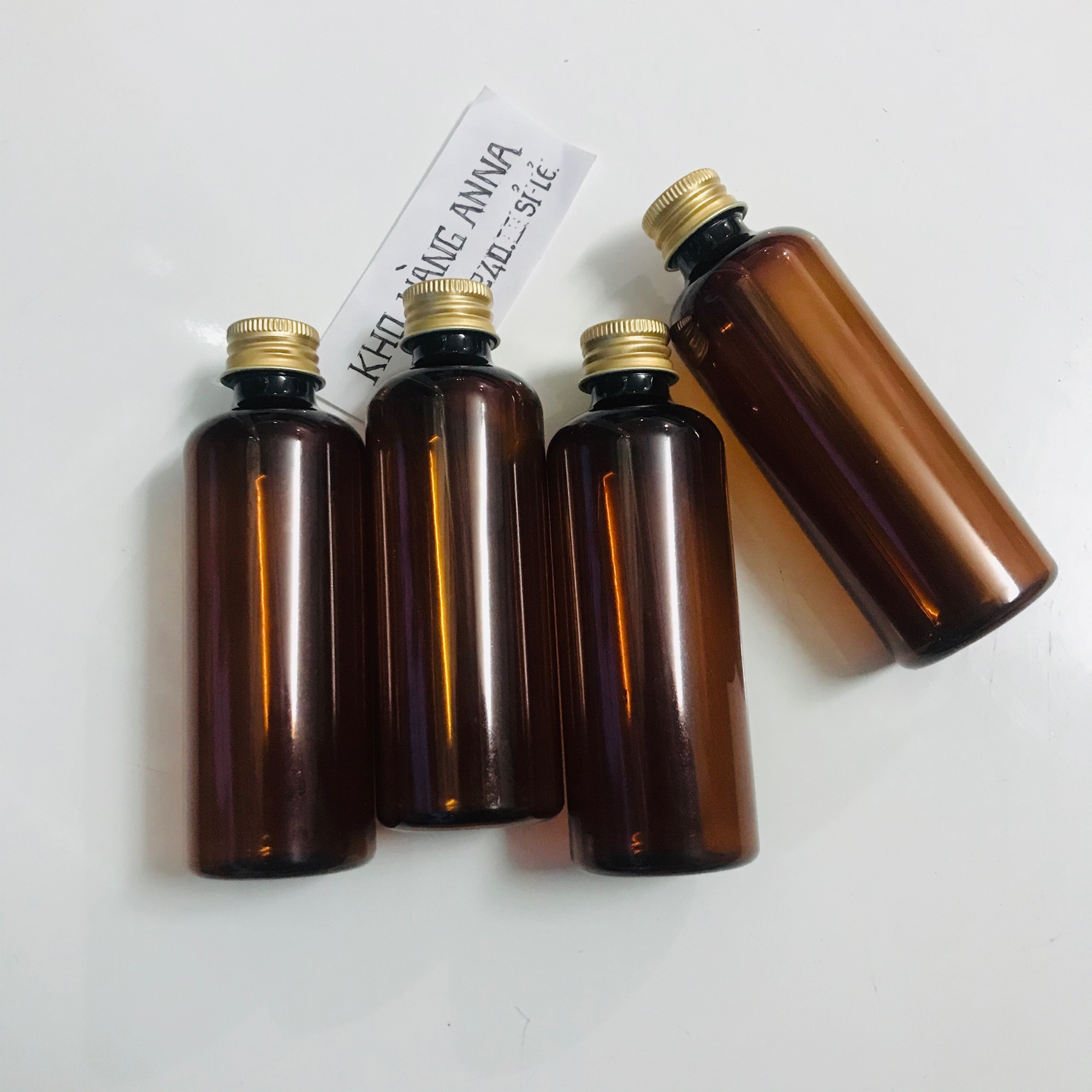 20 chai pet nhựa 100ml nắp nhôm - combo 20 chai pet nhựa màu nâu 100ml - chai 100ml chiết mỹ phẩm