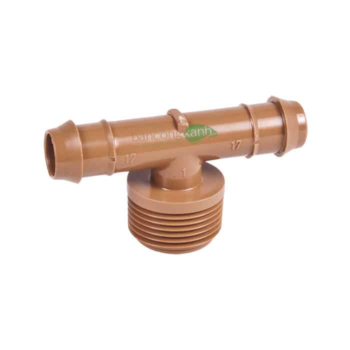 Tê DIG 17mm x ren ngoài 27mm cho ống tưới nhỏ giọt - ban công xanh