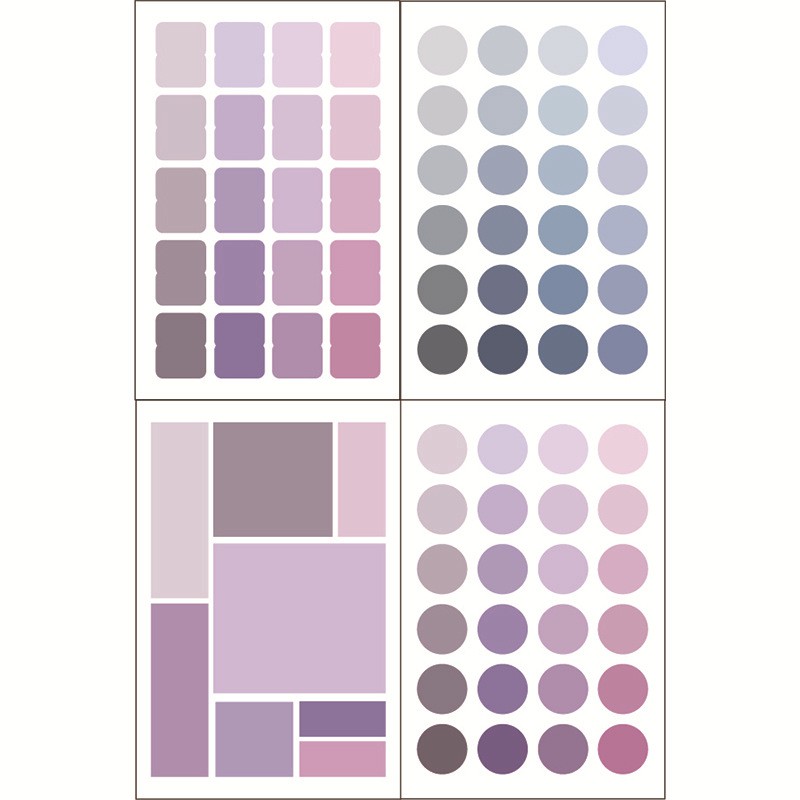 [Lấy mã giảm thêm 30%]Set 4 sticker color palette phụ kiện trang trí Decorme