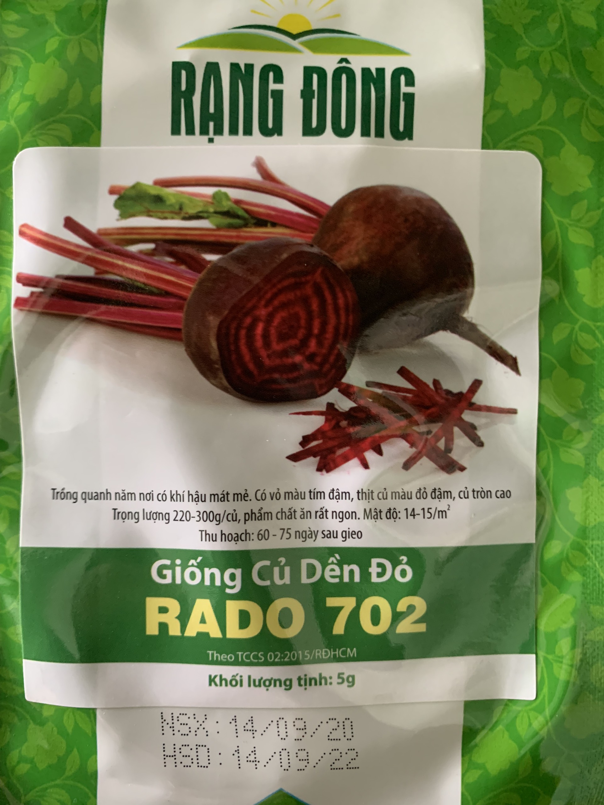Hạt Giống Củ Dền Đỏ Gói 5gr - RĐ 702