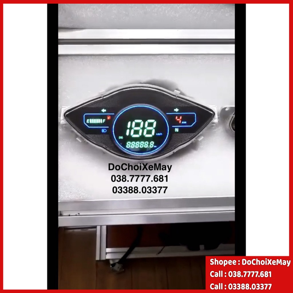 Đồng hồ điện tử Wave RS, Alpha 110 100 Full LCD led hiệu ứng cực đẹp . DoChoiXeMay