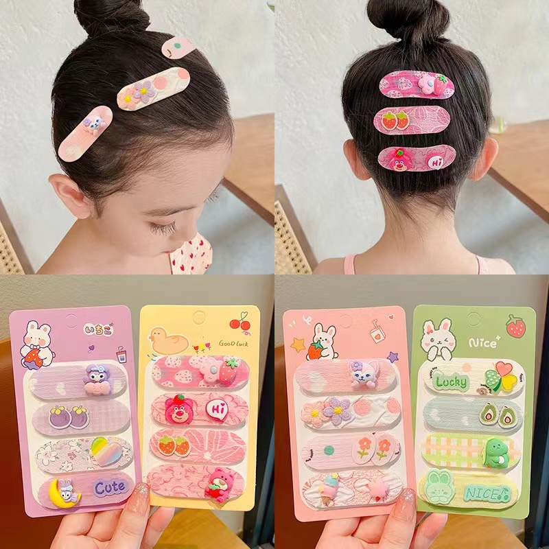Set 4 miếng dán tóc mái dễ thương cho bé gái bạn gái