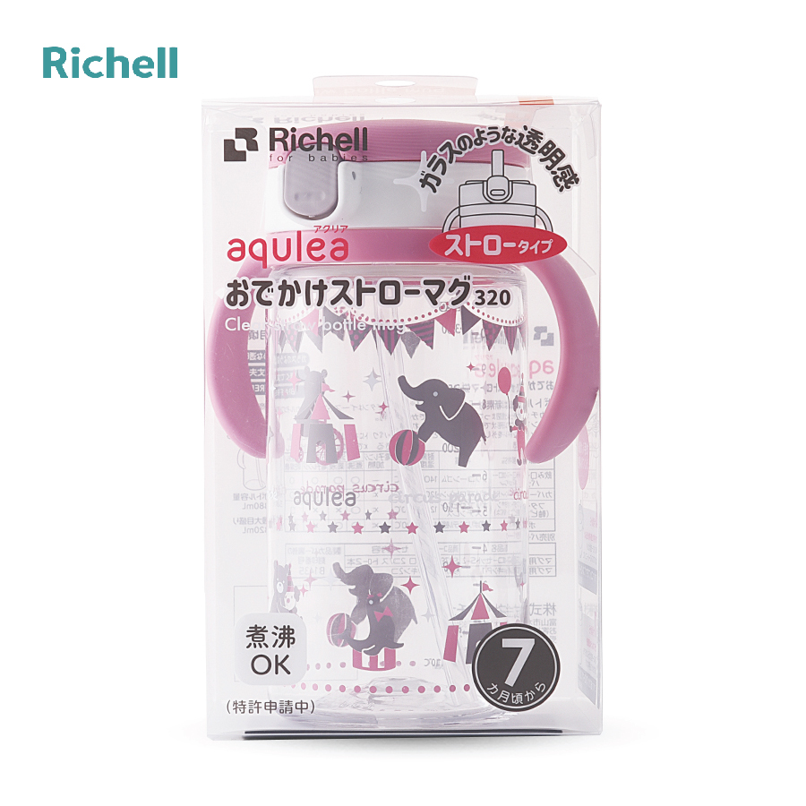 BÌNH ỐNG HÚT AQ RICHELL 320ML HỒNG CIRCUS