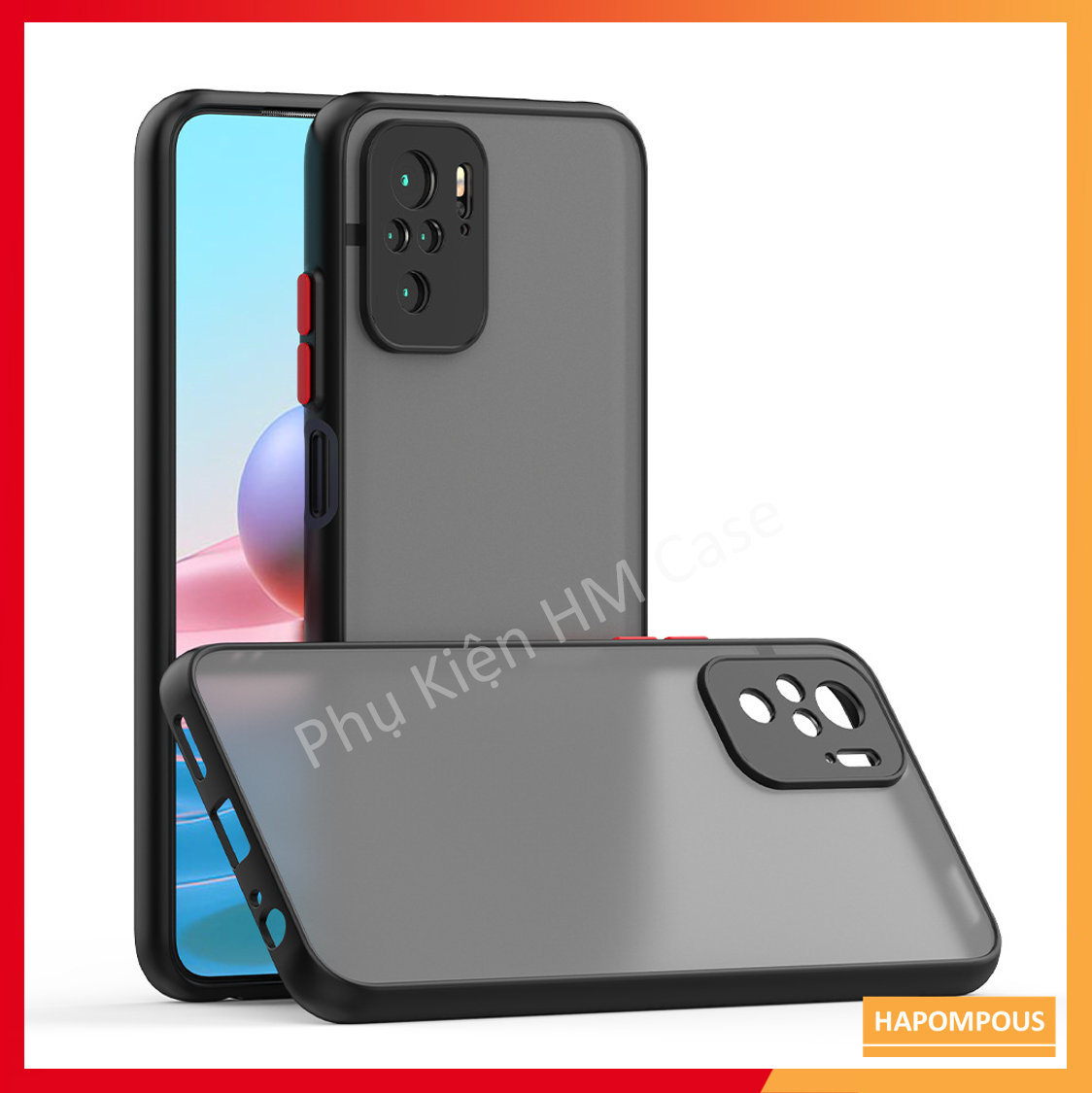 Ôp Lưng Phantom Xiaomi Redmi Note 10 4G / Redmi 10 / Note 10S / Note 10 Pro / Pro Max, Mặt lưng nhám có bảo vệ camera, Viền cao su