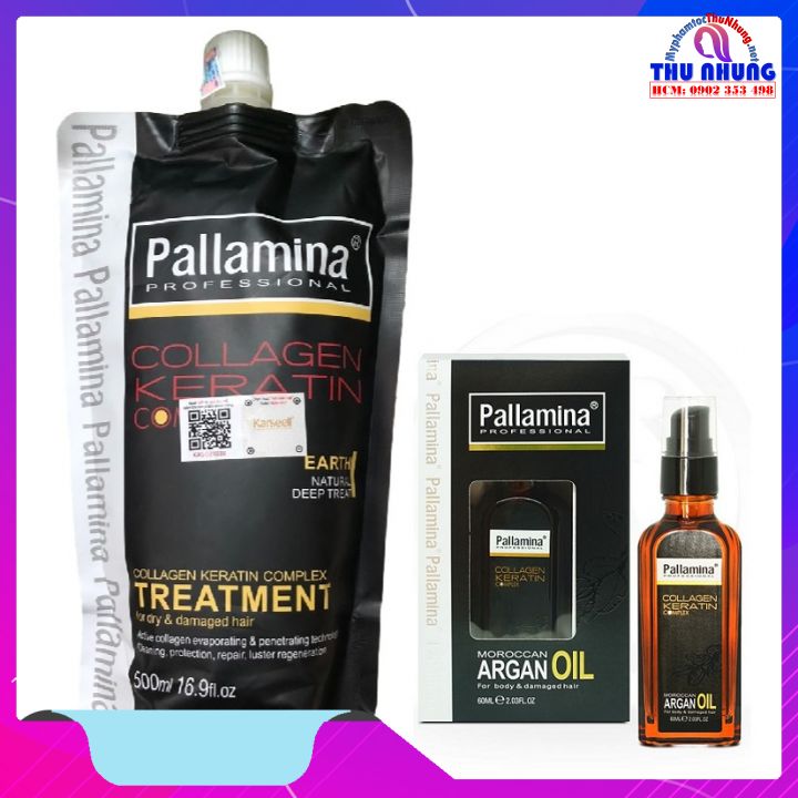 Hấp dầu pallamina collagen 500ml tặng tinh dầu pallamina 60ml