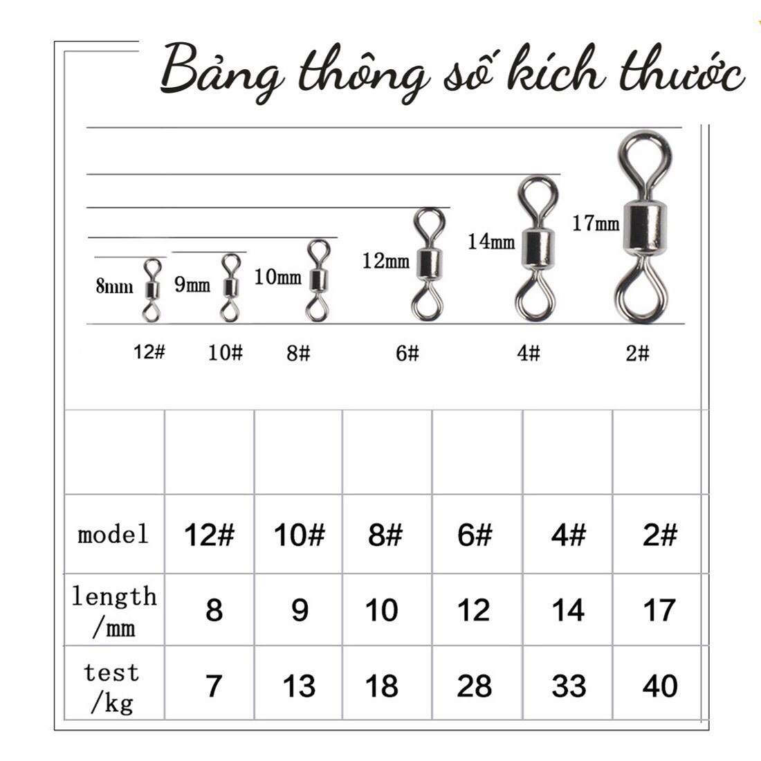 Combo 10 khóa link câu cá số 8 màu bạc khóa link bược trục câu đài chất lượng - pk-39