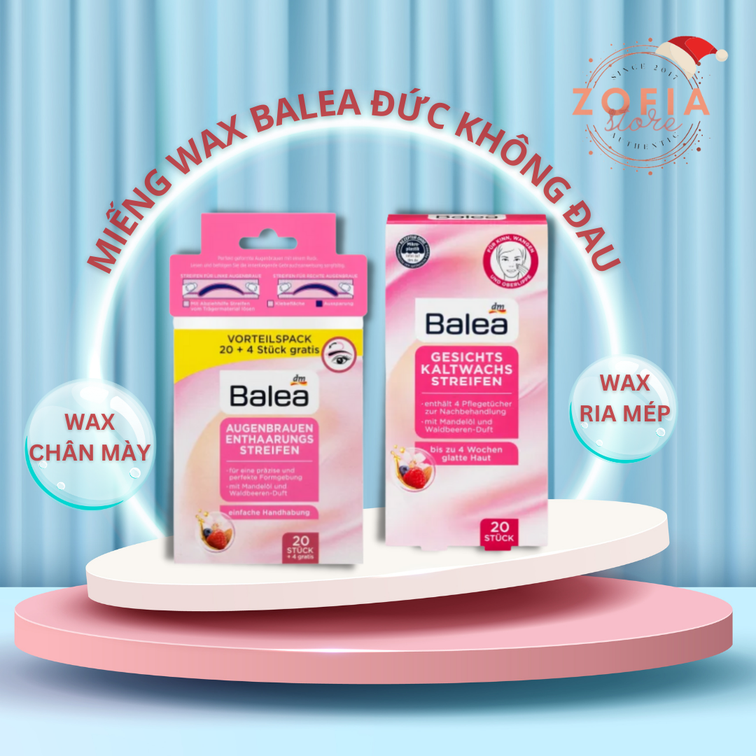 Miếng dán wax tẩy lông mặt ria mép lông mày Balea