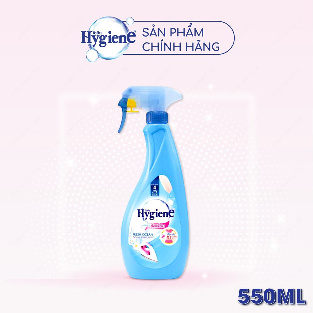 Xịt thơm quần áo hygiene nước xịt vải ủi đồ khử mùi ẩm mốc chai 550ml !!! .