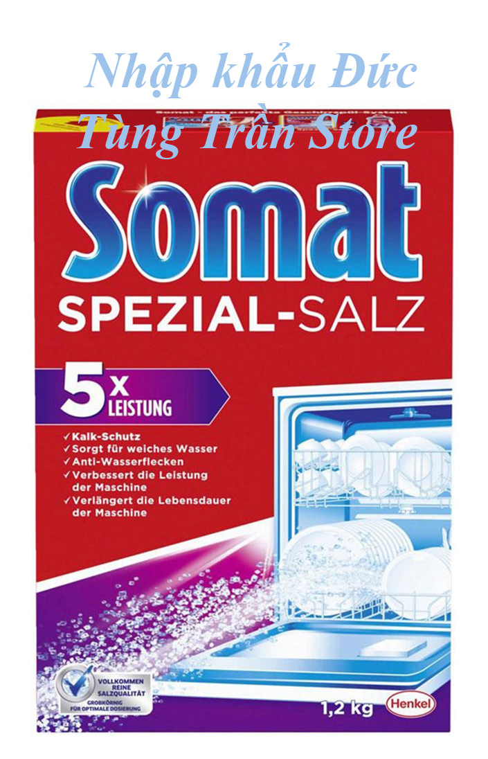 Combo 2 Muối Rửa Ly - Bát Somat Special Salt 1,2 Kg - Đức
