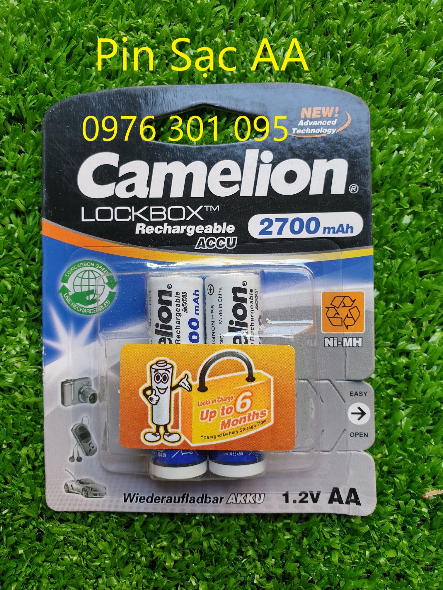 [Camelion] Pin Sạc Aa Aaa Vuông 9V Thông Dụng - Đèn Led Thiên Vân