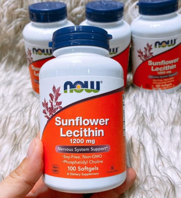 Viên uống chống tắc tia sữa Now Sunflower Lecithin 1200mg