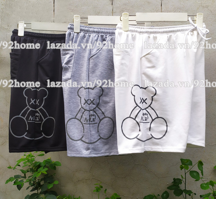 Quần short đùi hình gấu unisex