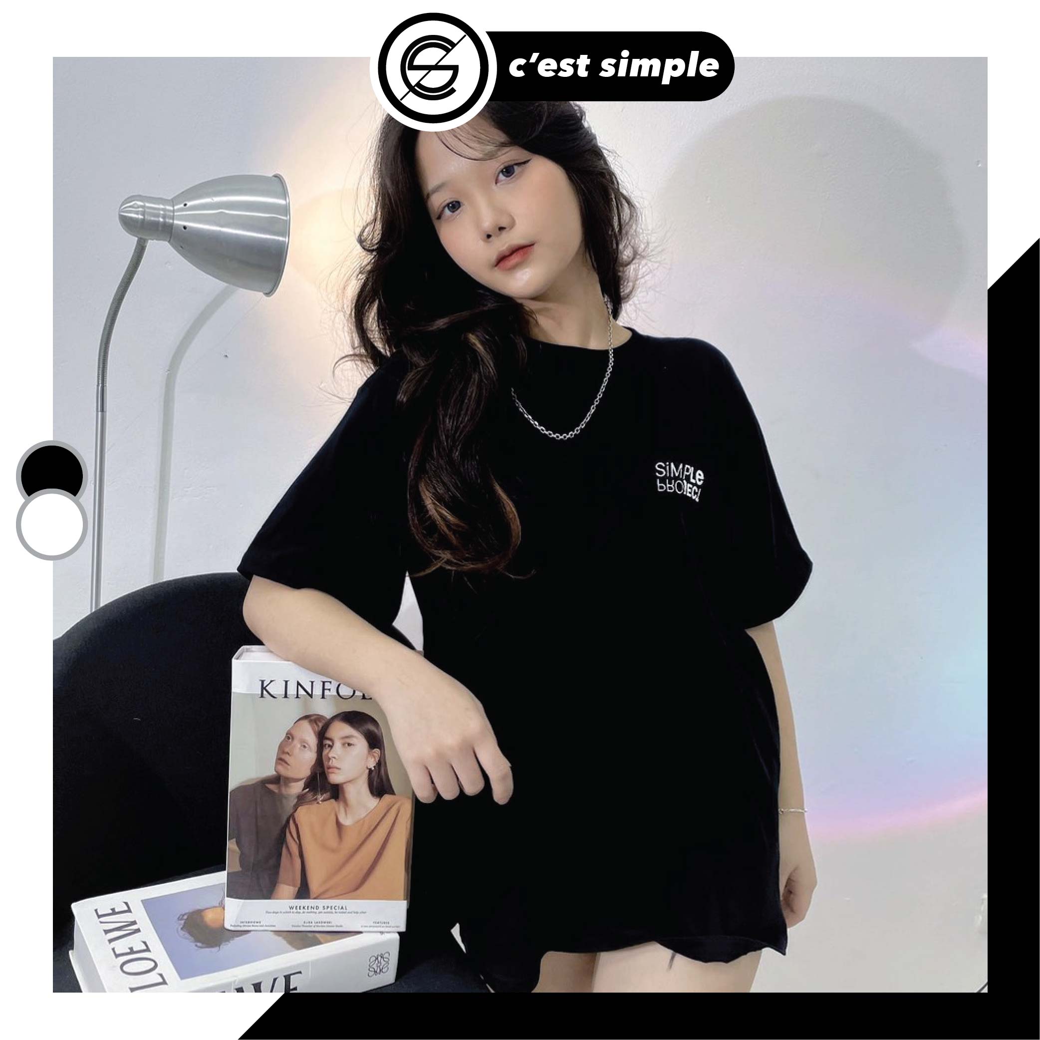 Áo Phông Unisex Form Rộng, Áo Oversize Cho Nam và Nữ Simple Project Chất Liệu 100 Cotton 2 Chiều 250gsm - Cest Simple