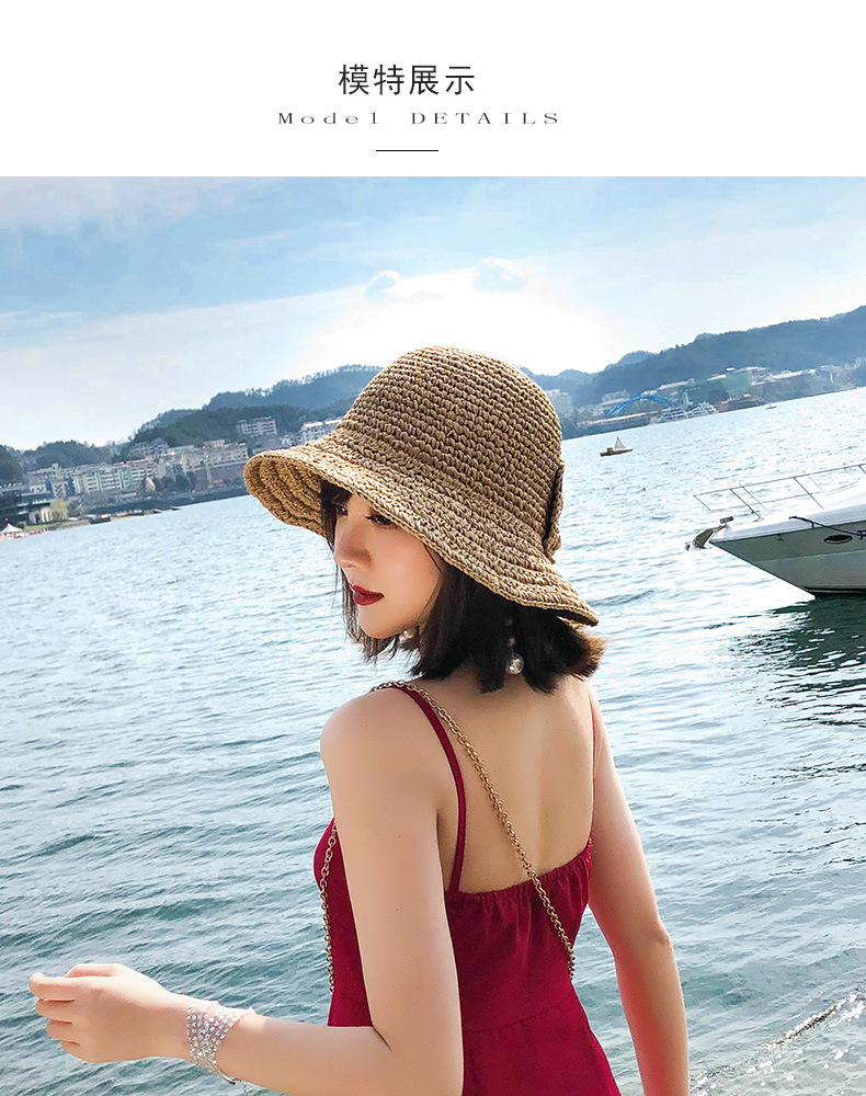 Beach solid bowtie espadrilles cap RQN1307 - requane