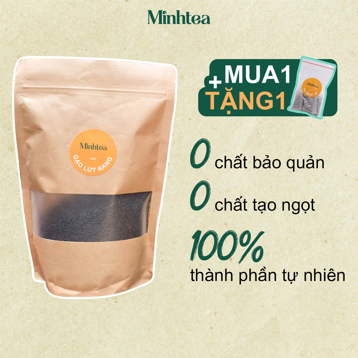 Trà Gạo Lứt Rang Minhtea Túi 1Kg