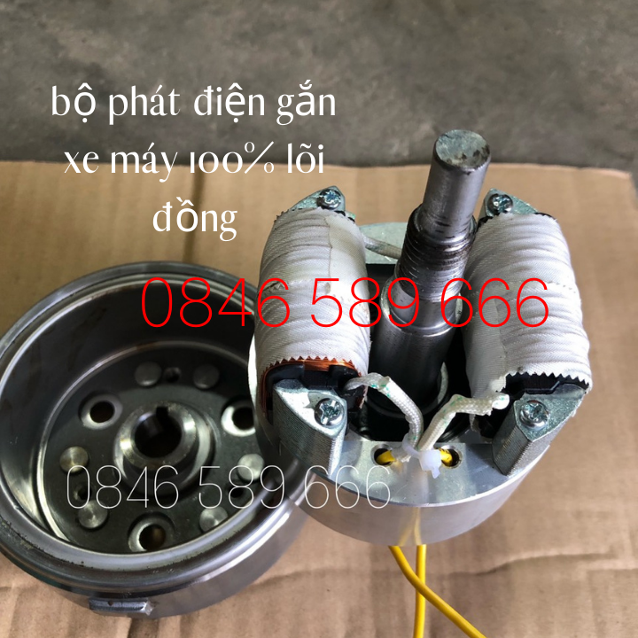 Bộ Phát Điện Mini Gắn Xe Máy 100% Lõi Đồng