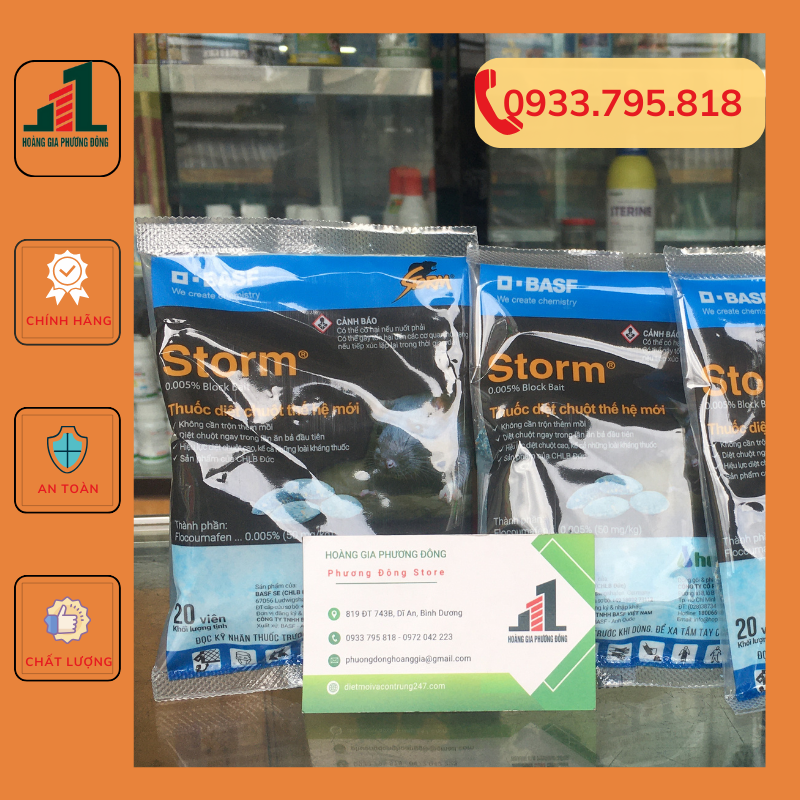 Thuốc diệt chuột Storm 0,005% gói 20 viên - diệt chuột dạng bả mồi tiện dụng