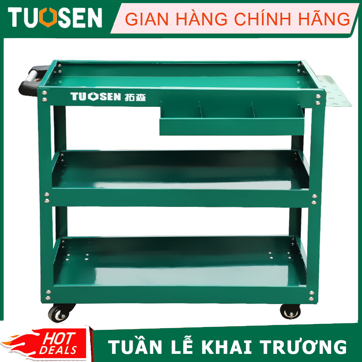 Tủ đồ nghề 3 tầng xe đẩy tủ đồ nghề xe máy ô tô chuyên dụng - tuosen