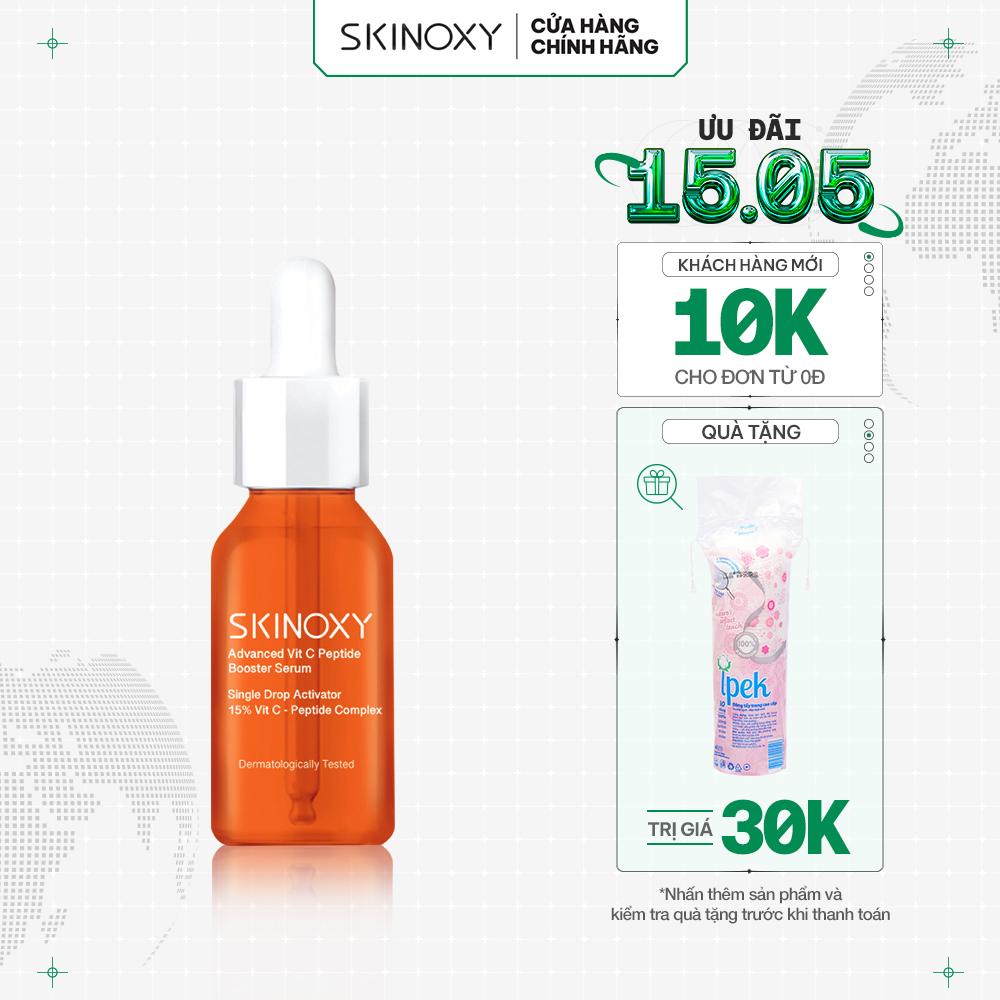 Skinoxy Advanced Vit C Peptide Booster Serum – 9Ml (Tinh Chất Dưỡng Da Sáng Da Và Mờ Thâm Skinoxy -9Ml)