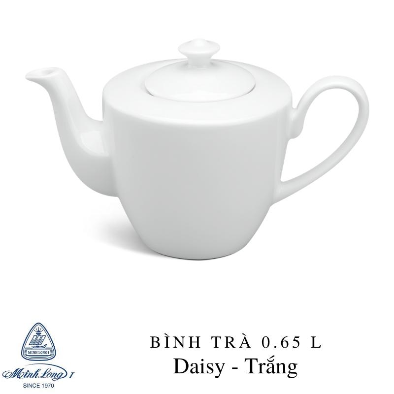 Bình trà gốm sứ minh long Bình trà 0.65 L - Daisy - Trắng