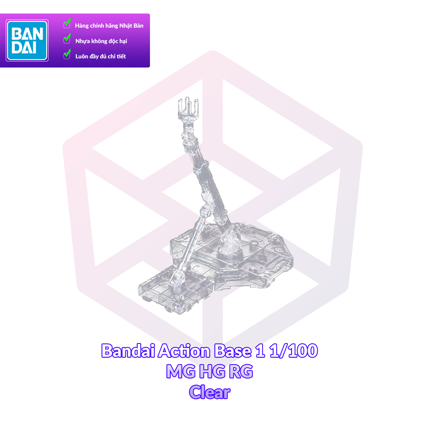 [7-11/12 VOUCHER 8%]Đế trưng bày Gundam Bandai Action Base 1 1/100 1/144 MG HG RG – Base [TAM]