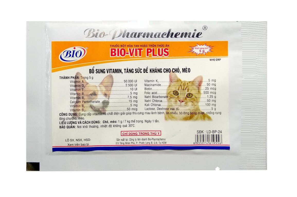Gói Vitamin cho chó mèo Bio Vit Plus gói 5g