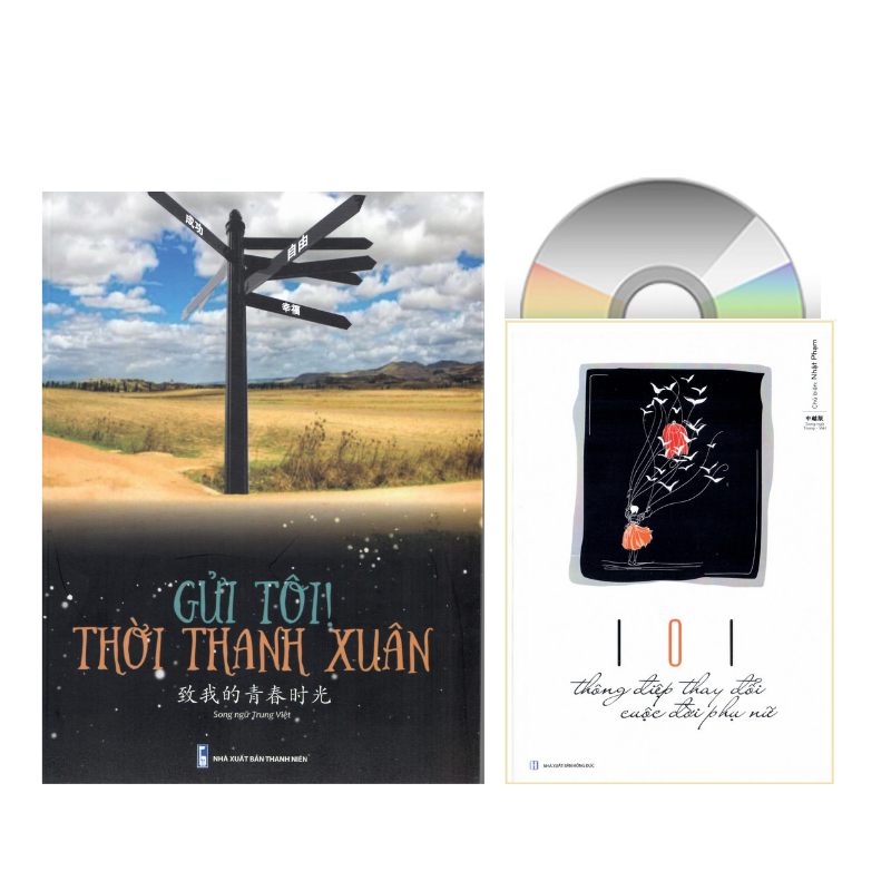 [HCM]Combo 2 sách Gửi tôi thời thanh xuân song ngữ Trung việt có phiên âm+101 Thông Điệp Thay Đổi Cuộc Đời Phụ Nữ+DVD tài liệu