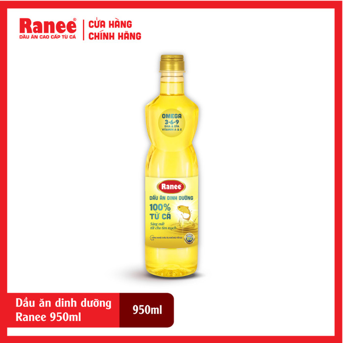 {Đơn 199k tặng hộp bơ -399k tặng vá gỗ} Dầu ăn dinh dưỡng Ranee 950ml
