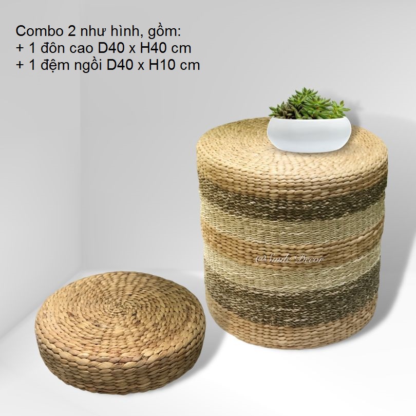 Round water hyacinth stool
