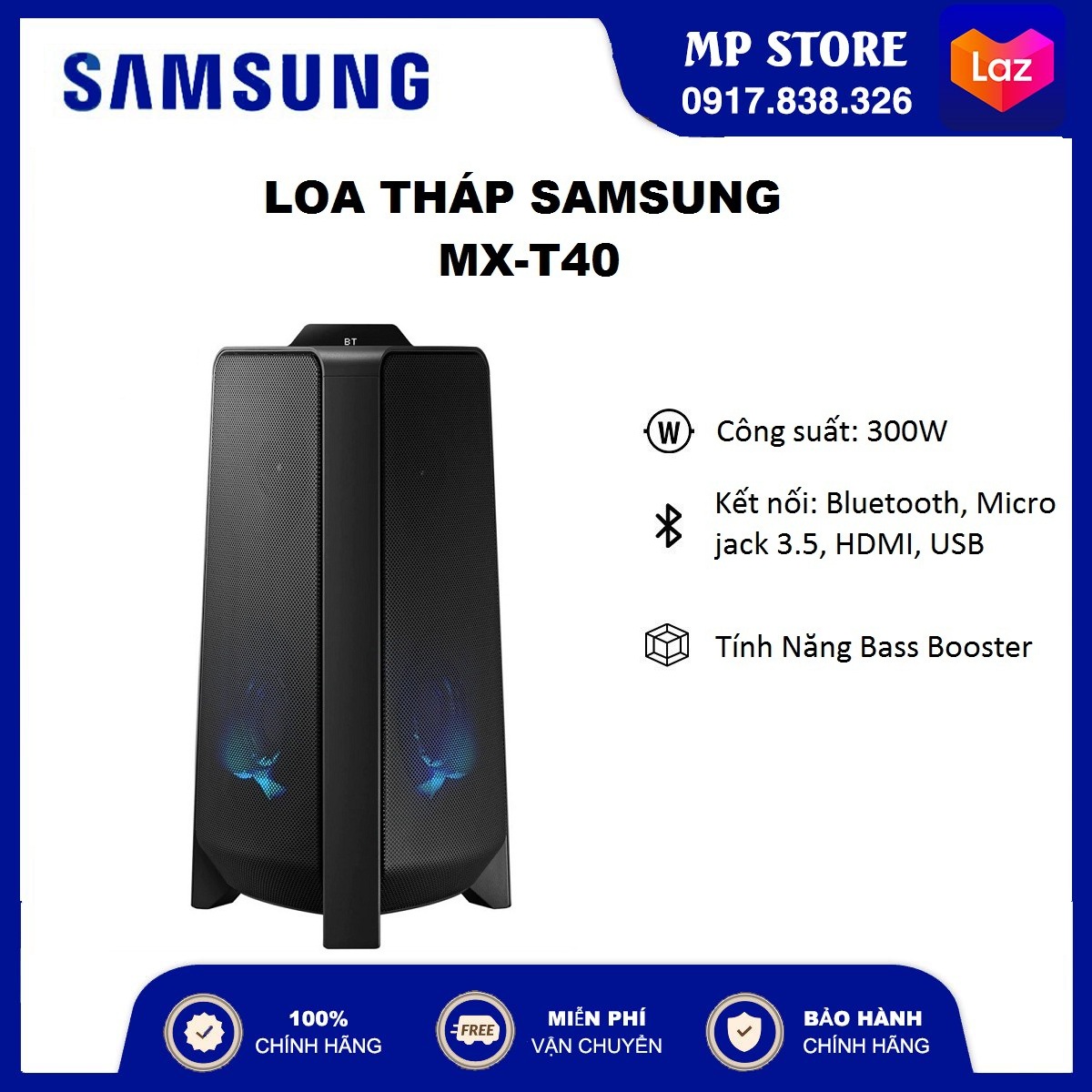 [CHÍNH HÃNG - FREESHIP] Loa Tháp SAMSUNG MX-T40 | Bluetooth | Bass Booster