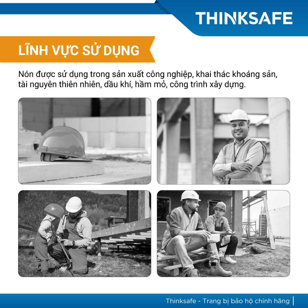 Nón bảo hộ lao động Thùy Dương N20 - Mũ bảo hộ chống va đập trọng lượng nhẹ - Bảo hộ Thinksafe