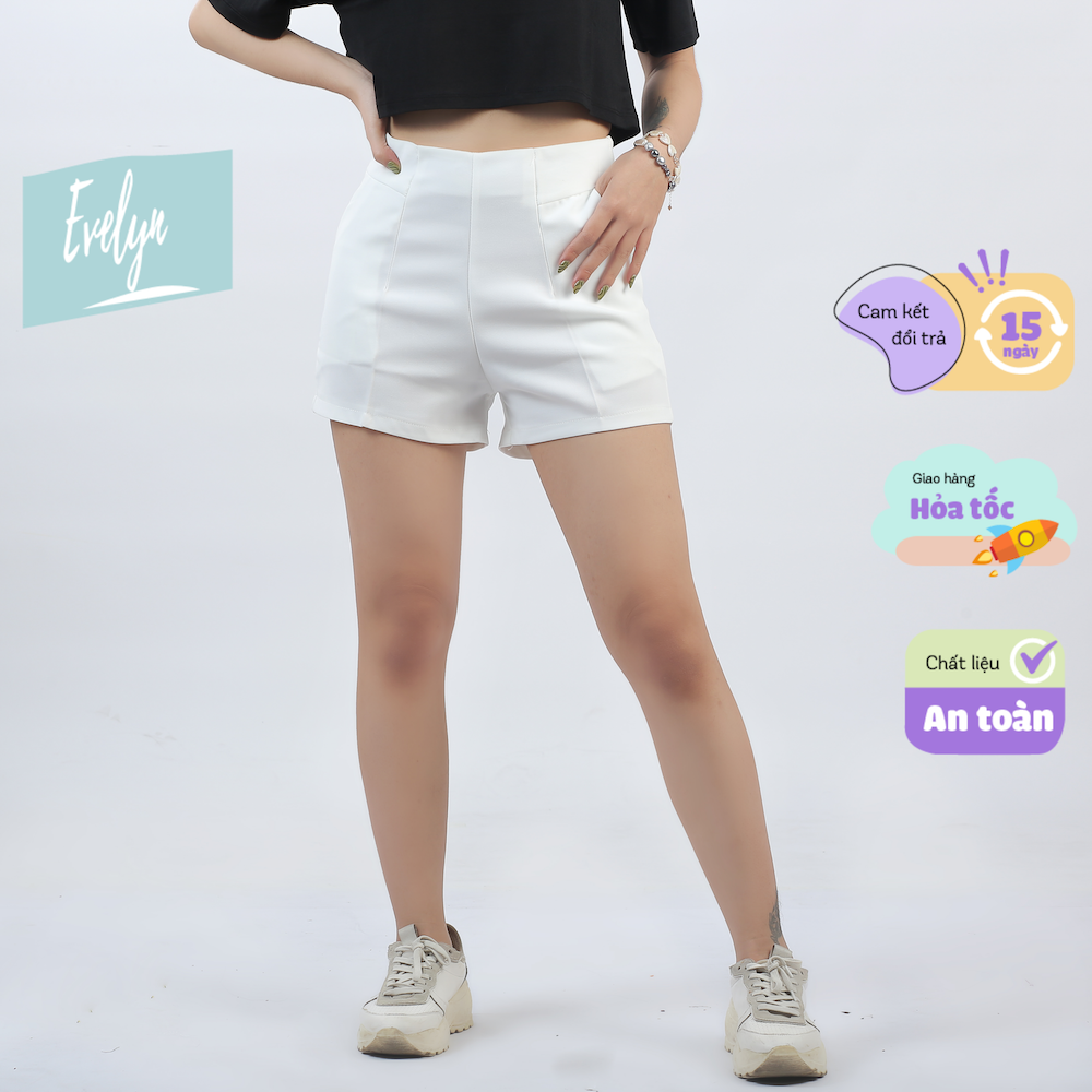 Quần short cạp cao Evelyn kiểu dáng basic siêu xinh