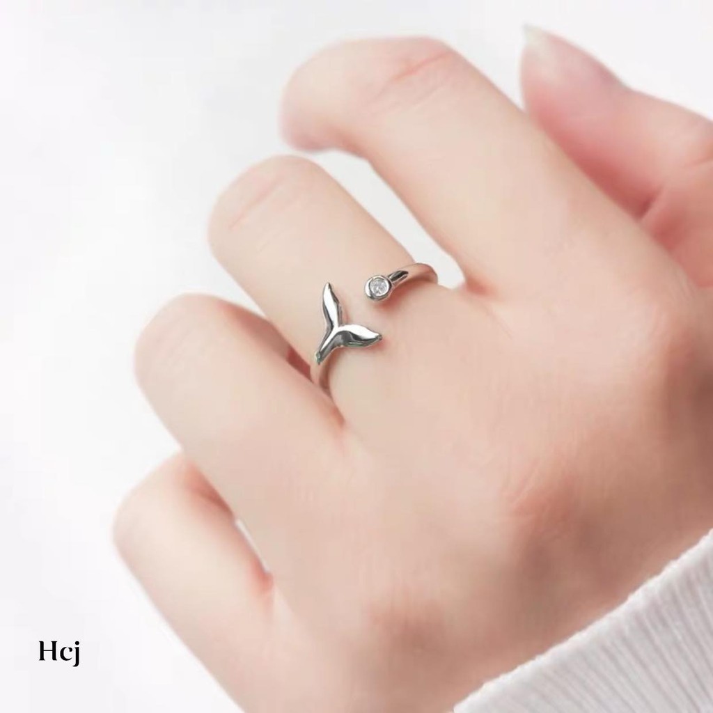 Nhẫn đuôi cá bạc ta cho nữ xinh xinh