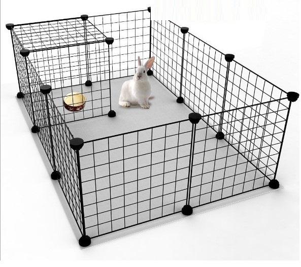 HCM-(Combo 4 Mảnh lưới ghép 35x35cm kèm 8 chốt) Miếng ghép quây chó đa năng, chuồng chó mèo lắp ghép kiêm kệ trang trí / chuồng ghép đa năng chó mè / chuồng thỏ / chuồng bọ