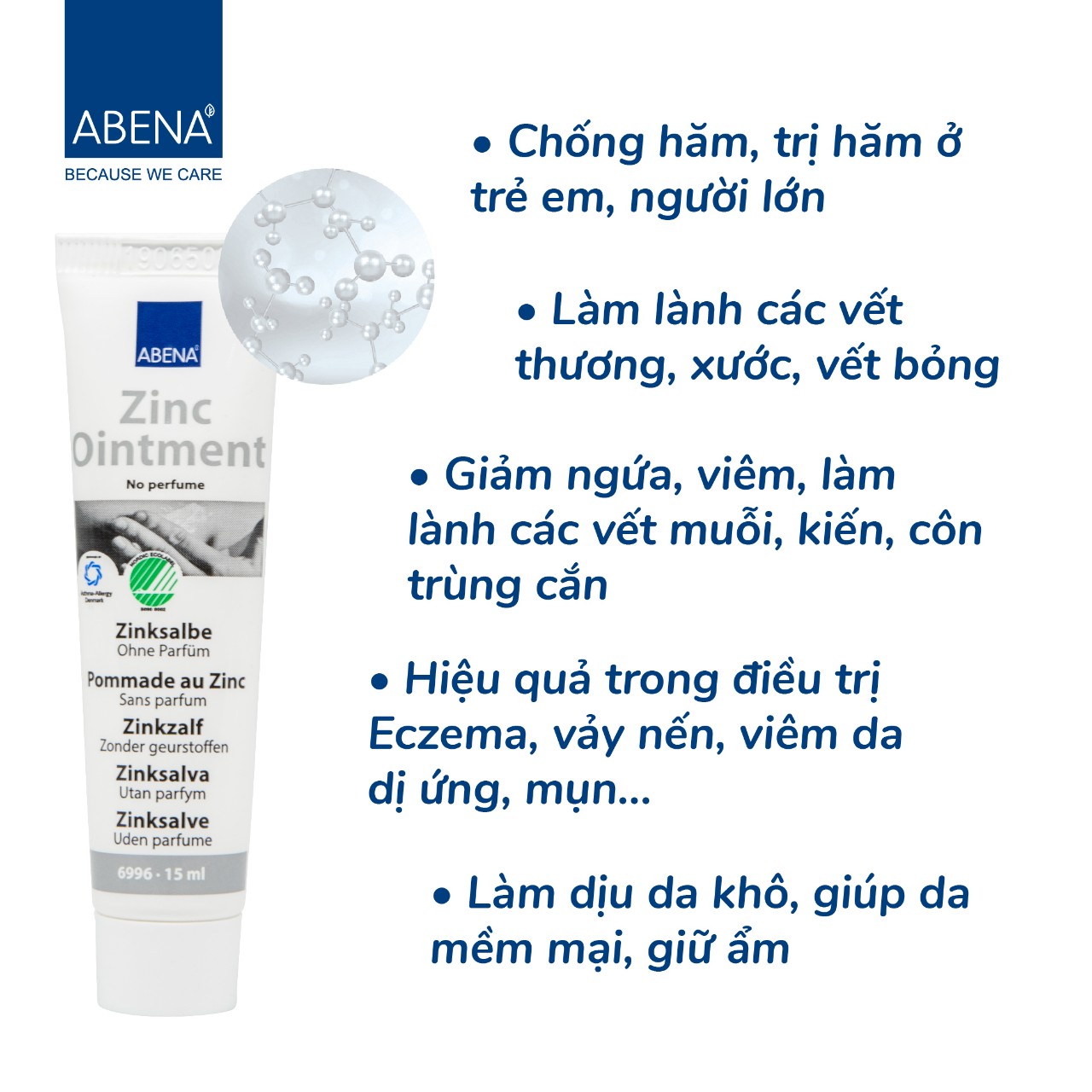 Kem hăm tã đa năng ABENA Zinc Ointment 100ml