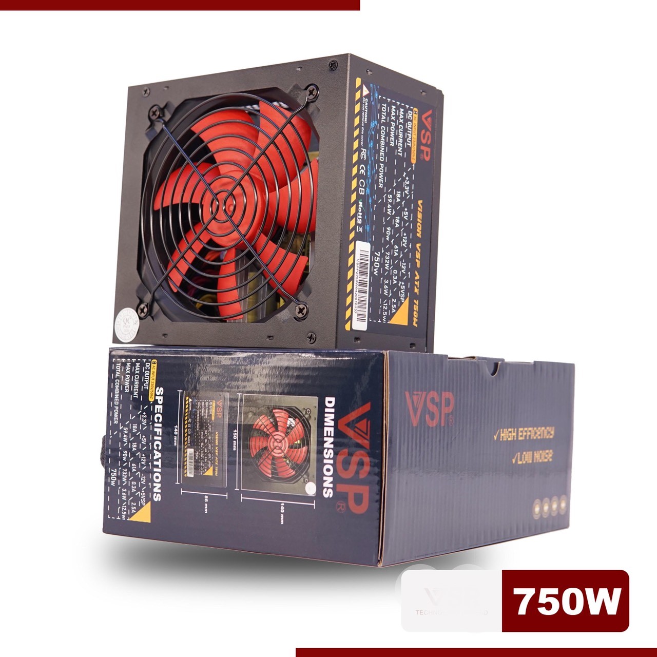Nguồn máy tính VSP 750W (4+4pin)
