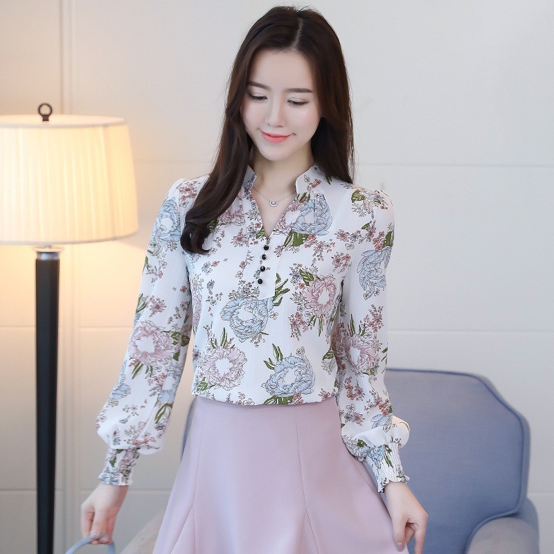 SƠ MI CỔ TRỤ HOA - SM400