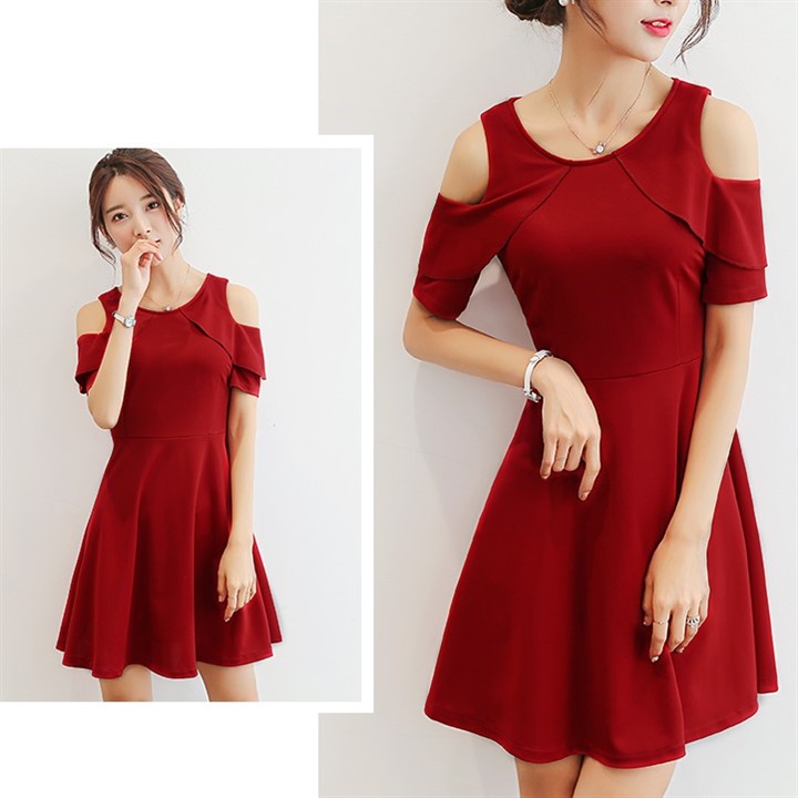 Đầm Thun Hở Vai Cách Điệu