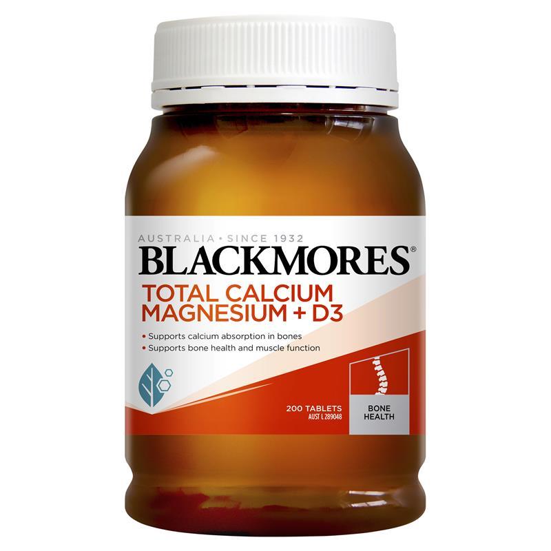 Hỗ trợ xương khớp Viên uống Blackmores Total Calcium & Magnesium + D3 Úc 200v - Chemistware cao cấp