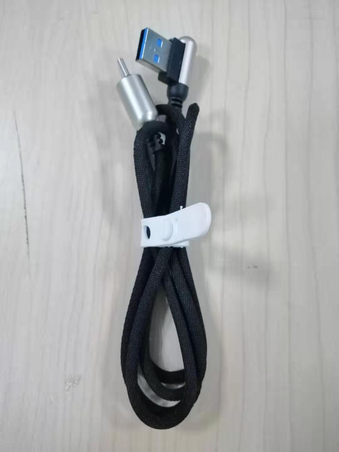 Cáp sạc TypeC dây vải chân USB vuông góc 90 độ