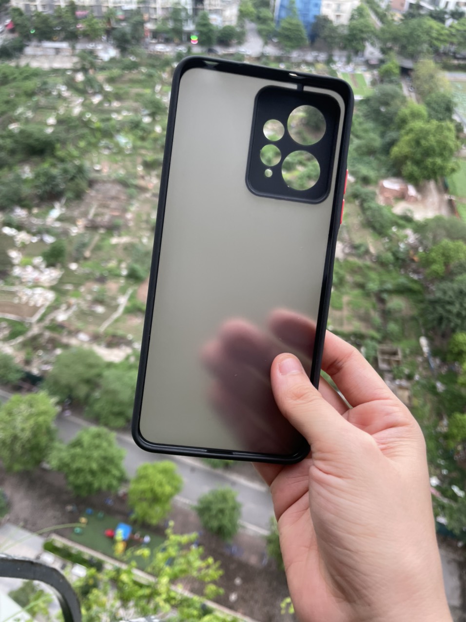 Ốp lưng cho Xiaomi Redmi Note 12 4G nhám viền màu che camera (đen)