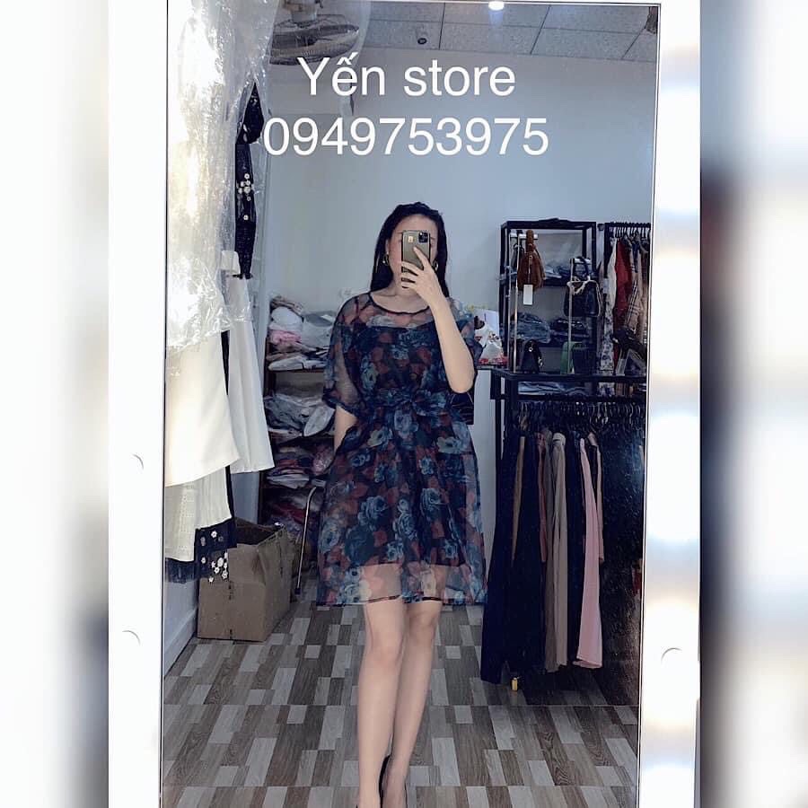 Đầm hoa tay phồng zara