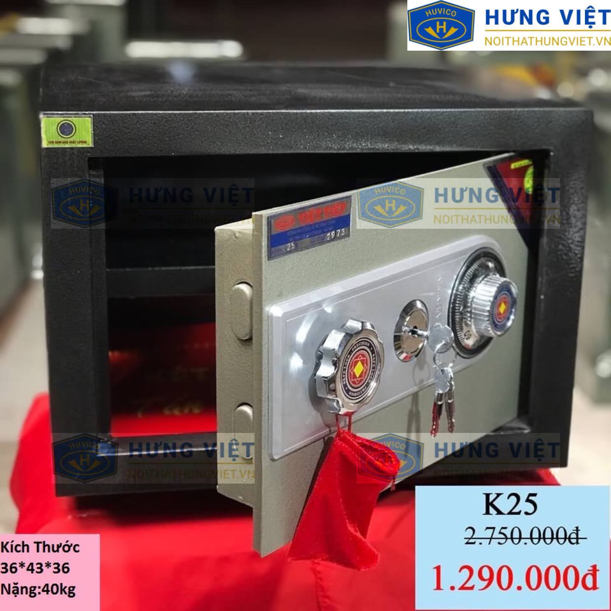 [KV HÀ NỘI] Két Sắt Việt Tiệp KV25 nằm ngang