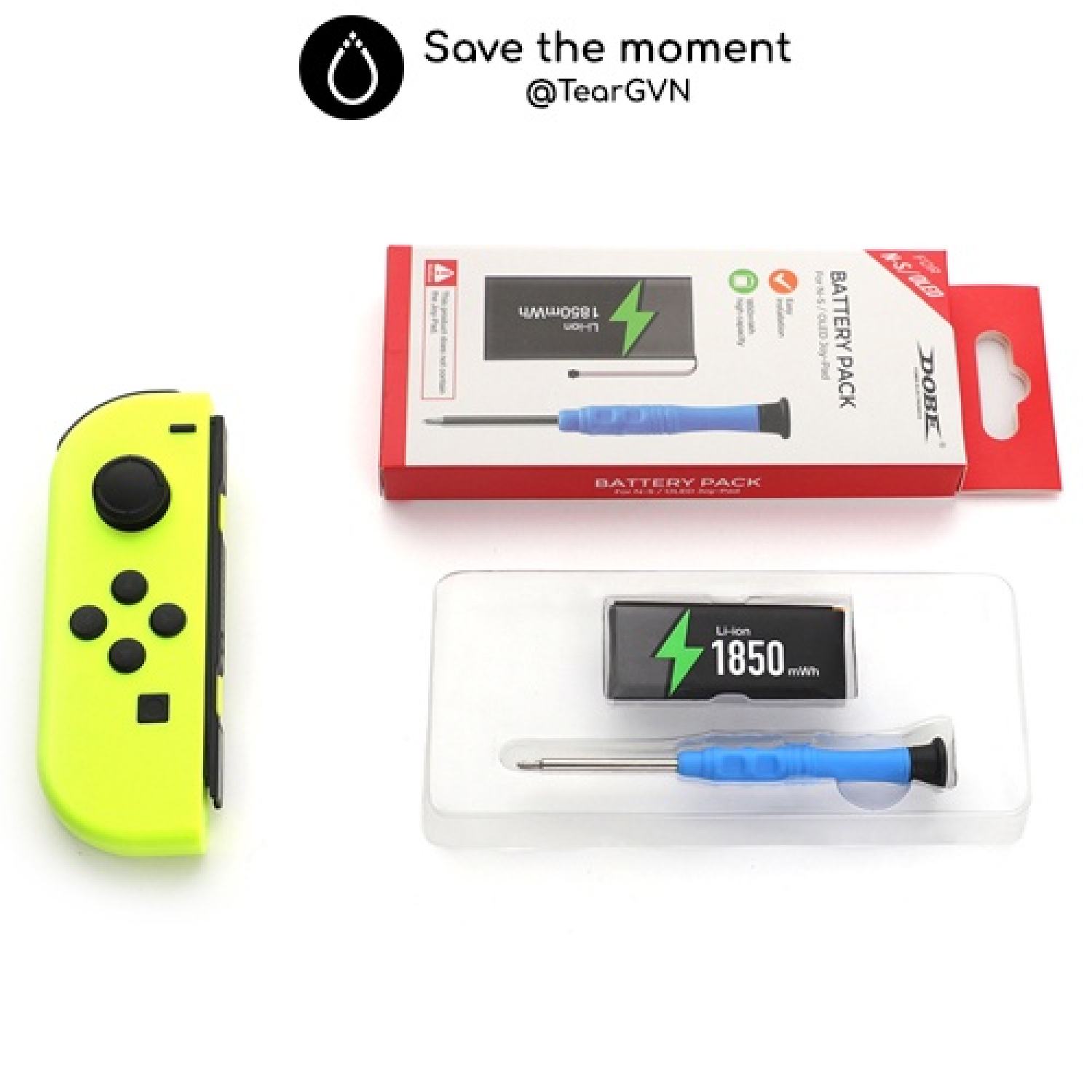 Bộ pin thay thế và tua vít DOBE cho Joy-con Nintendo Switch