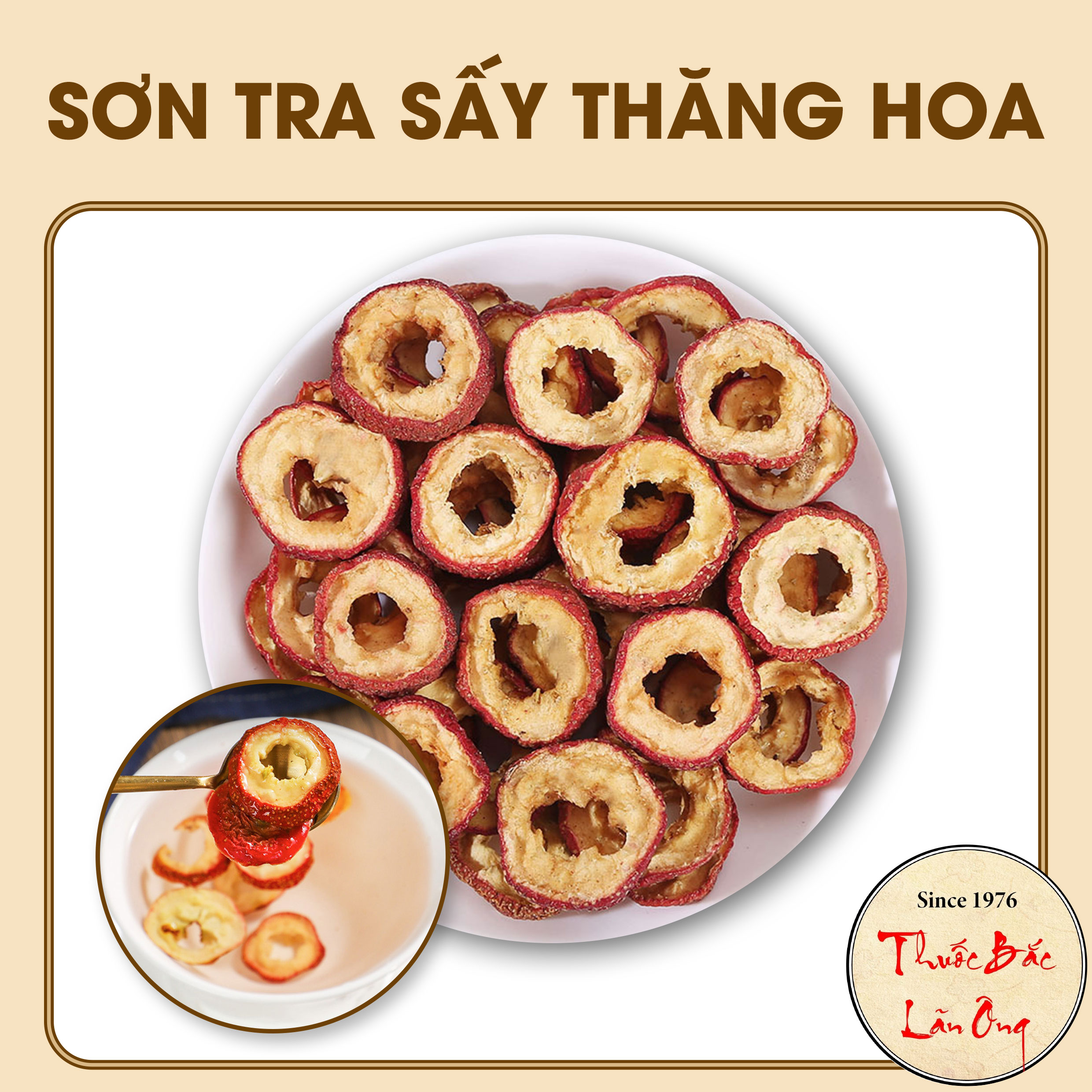 Sliced Plums 500g (Dried Hawthorn Fruit, Used to Make Tea to Aid Digestion) - Lan Ong